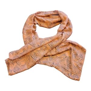 Large Abstract Patterned Orange and Black Scarf